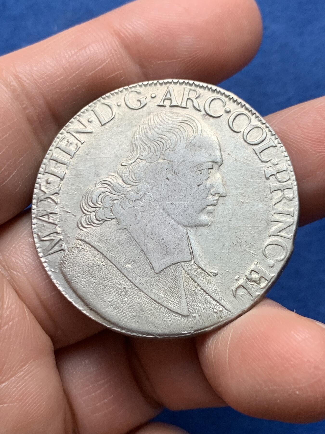 《竞宝斋》第475场 周日，周一 2场连拍 （全场包邮）欢迎送拍 神罗列日主教邦 1666 泰勒银币 科隆选侯（联统列日）马克西米利安·亨利发行 罕见的阿尔伯特泰勒