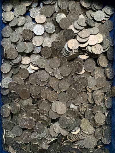 《竞宝斋》第475场 周日，周一 2场连拍 （全场包邮）欢迎送拍 - 新加坡零钱 20分1000枚硬币，重量4500克，一枚4.5克，面值200新加坡元！汇率值近千元人民币！