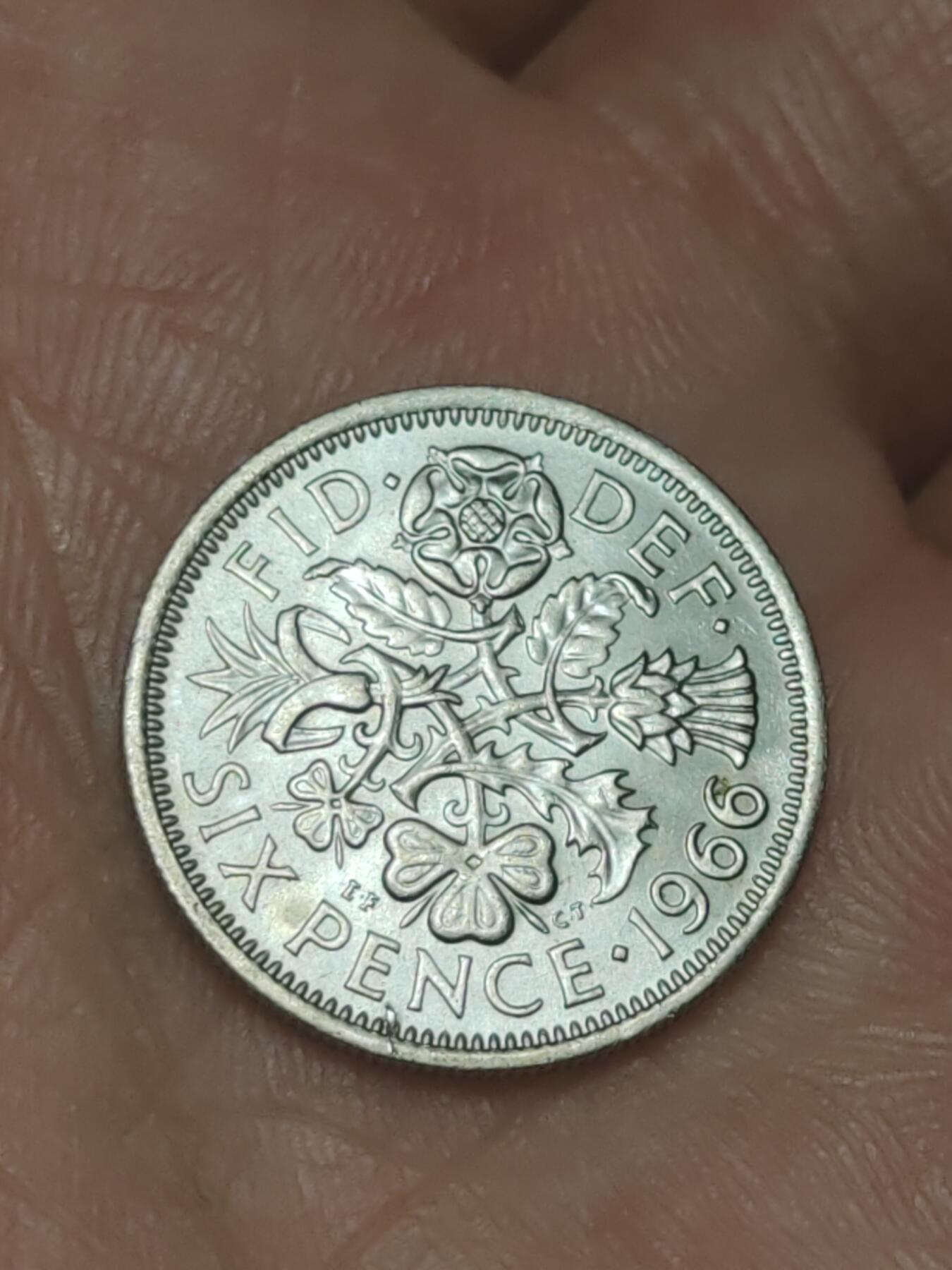 2026年第三十八场(总第二百零七场）外国好品散币场(免佣金) 原光好品–英国🇬🇧1966年6便士(伊丽莎白二世青年桂冠第二版)