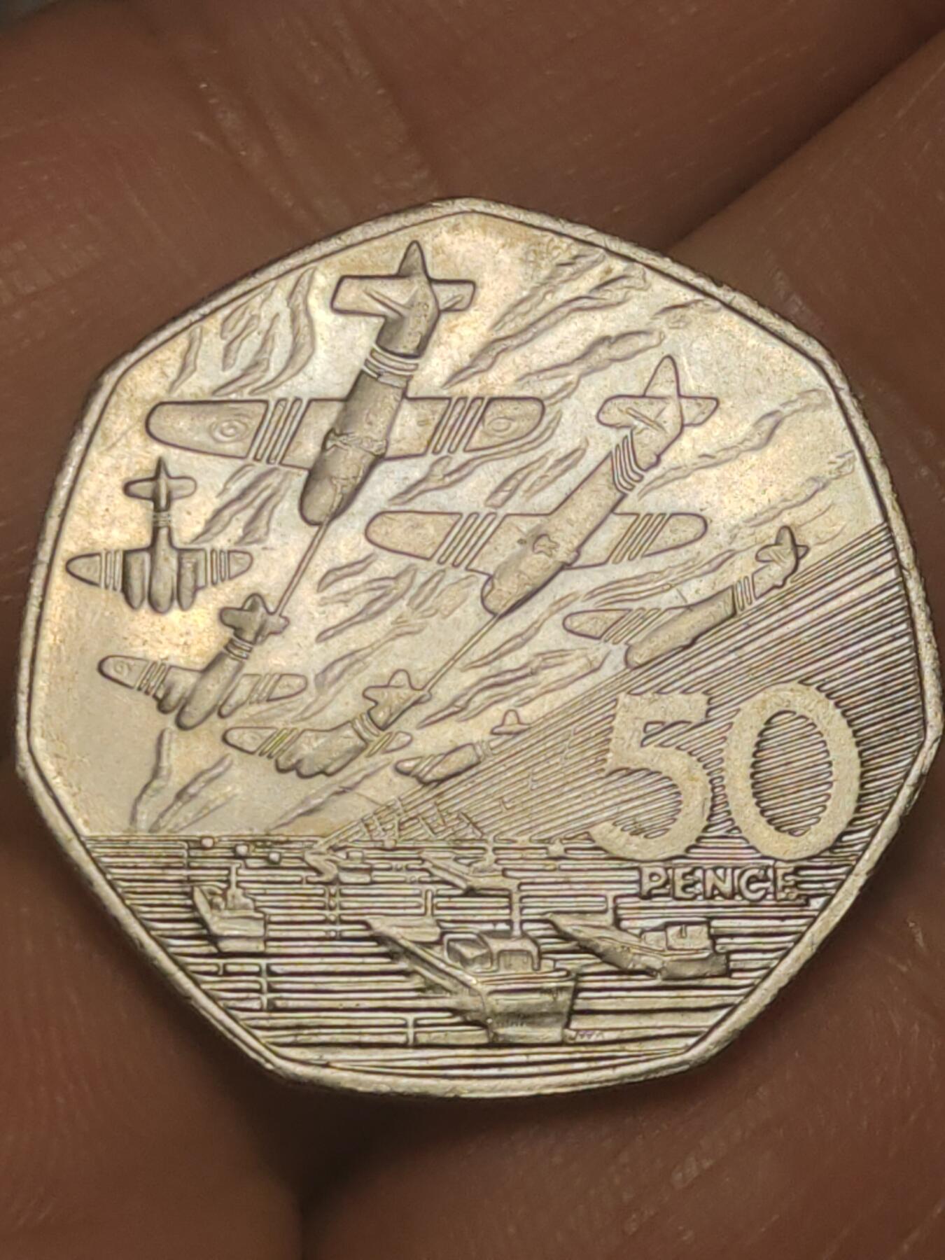 2026年第三十八场(总第二百零七场）外国好品散币场(免佣金) 英国🇬🇧1994单年份50便士(诺曼底登陆50周年纪念币)