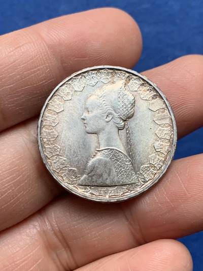 《竞宝斋》第475场 周日，周一 2场连拍 （全场包邮）欢迎送拍 - 意大利1966年帆船少女500里拉银币 状态不错