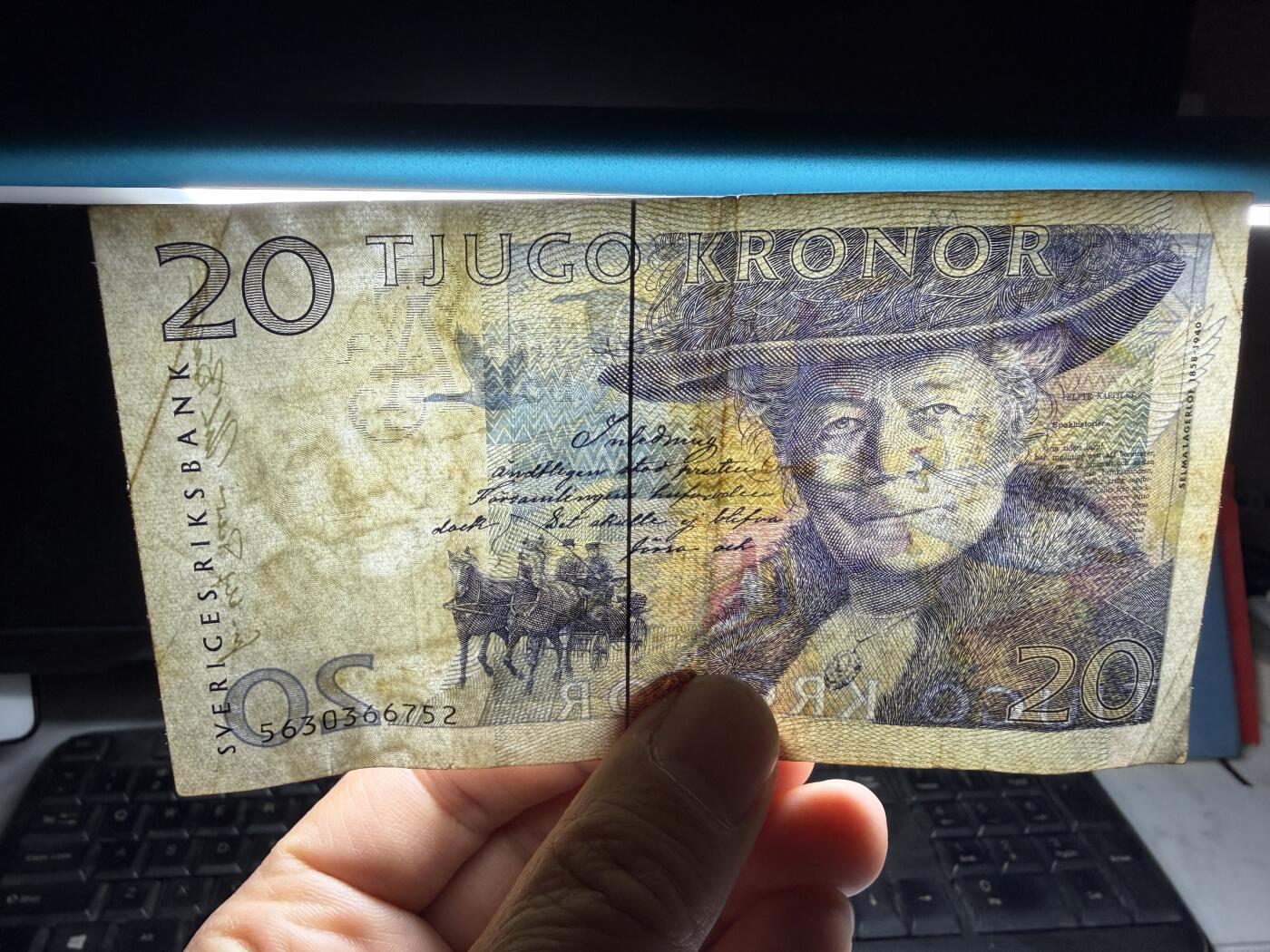 2026年集古藏今外币拍卖第三期-第10场—（总第320拍-纸币专场），本期拍完结算一次，发货时间2-3天，休息几天后继续新的一期拍卖。 瑞典20克朗02，大型