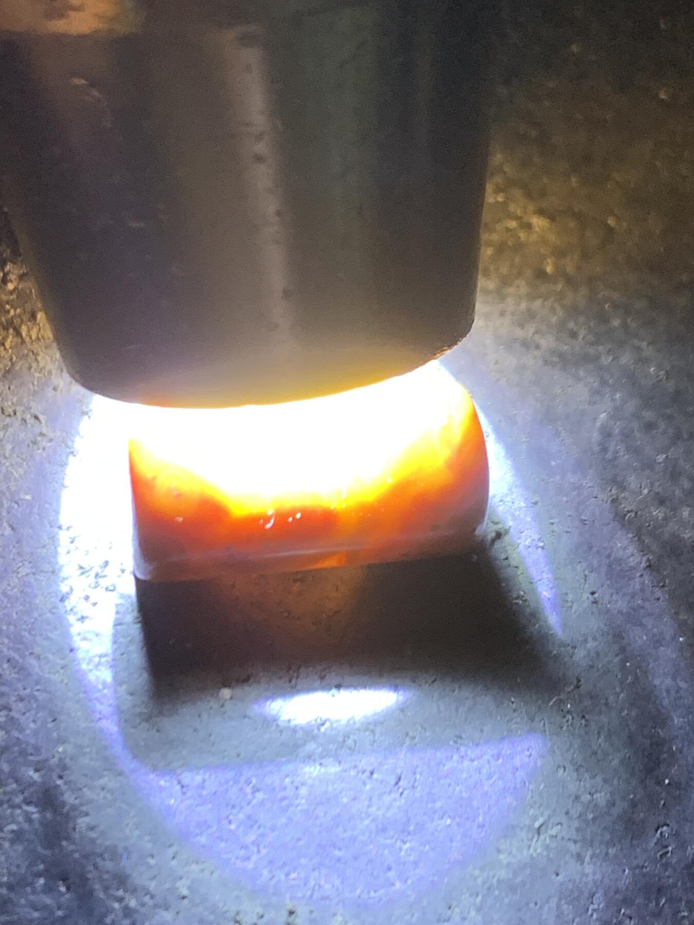 冰飘草花纹战国红玛瑙通货直桶桶珠一颗！