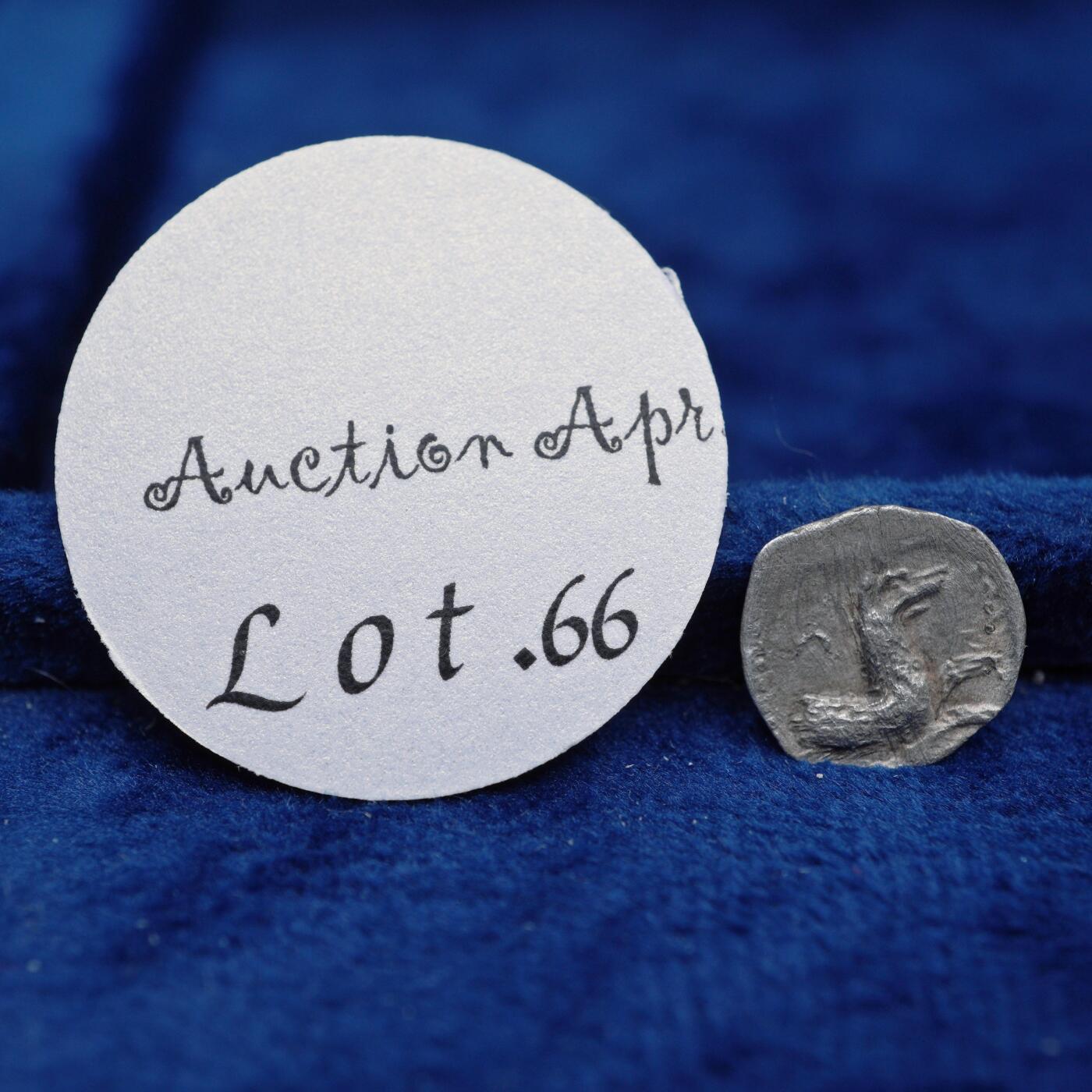 琋语集藏2026年04月欧洲古典打制币拍卖 古希腊西里西亚地区-巴力神与狼1奥波银币 