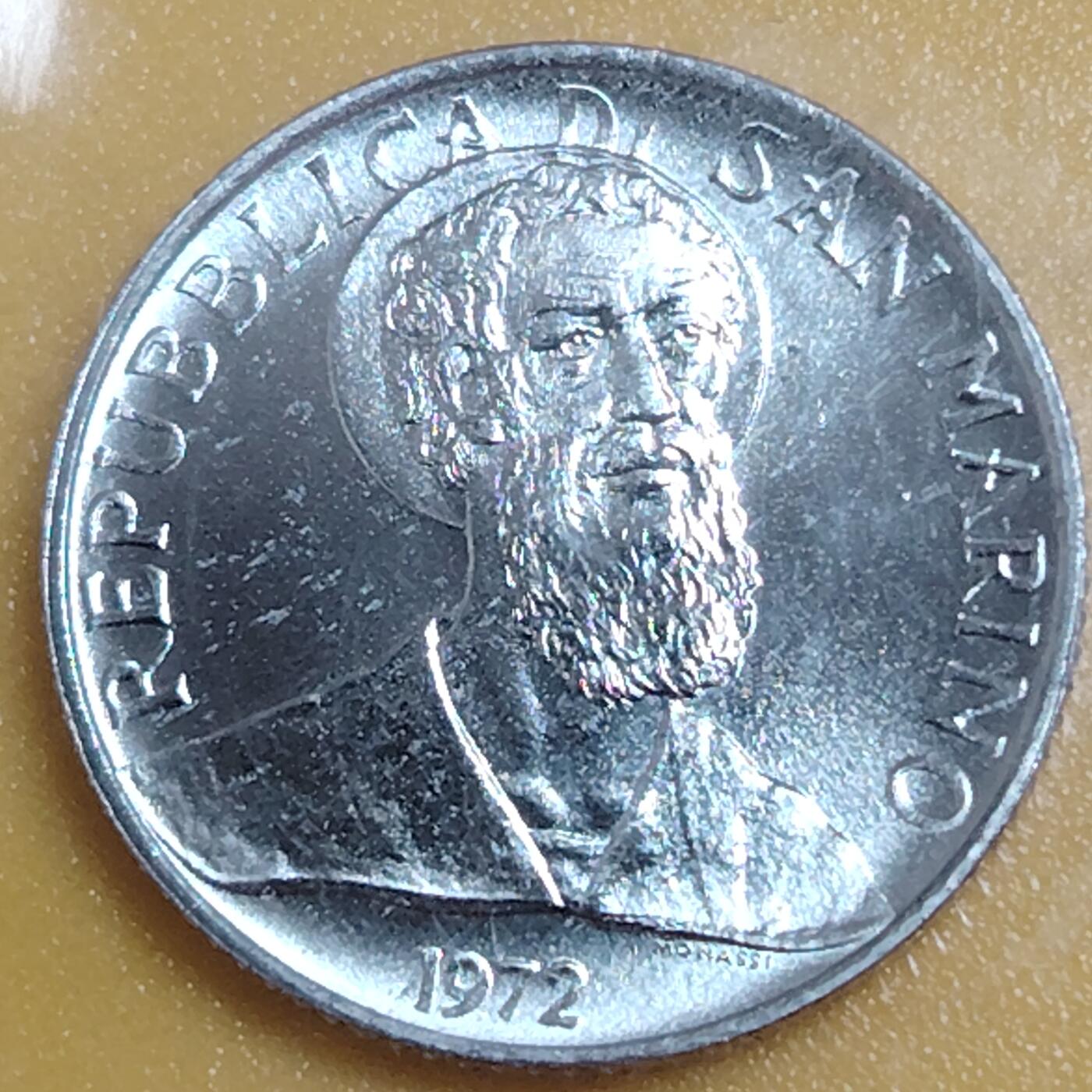 布加迪🐬～世界钱币(上海)🌾第 284 期 /  各国套币和散币 圣马力诺🇸🇲 1972年 2里拉