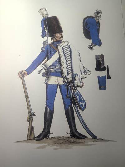 盛世勋华——号角文化勋章邮票专场拍卖第311期 - 大尺寸手绘图卡 普鲁士王国第4骠骑兵团士兵 大A4尺寸 翻印自1851年出版《腓特烈大帝的军队》一书