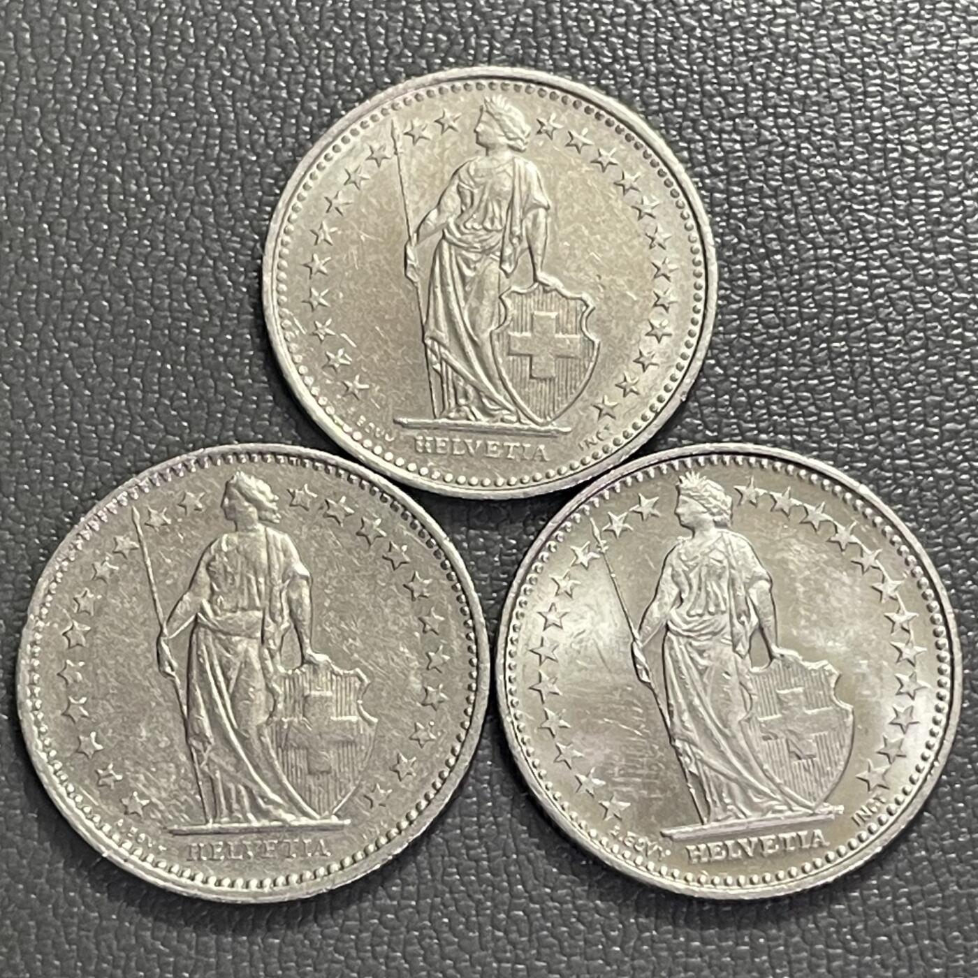 回流0406 瑞士1/2法郎3枚