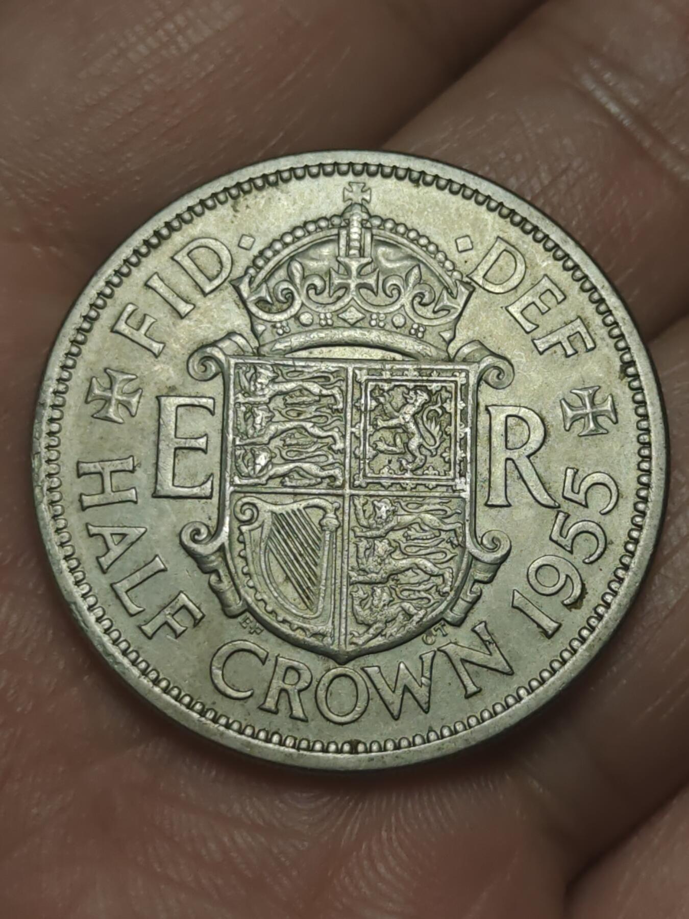 2026年第三十八场(总第二百零七场）外国好品散币场(免佣金) 英国🇬🇧1955年半克朗(伊丽莎白二世青年桂冠第二版)