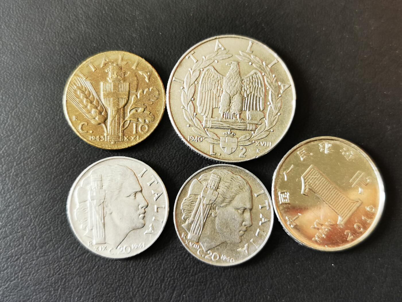 零零发外国硬币拍卖 无佣金 意大利40年代里拉一组