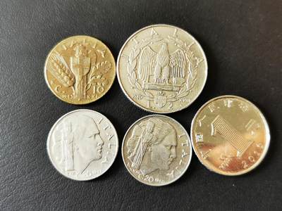 零零发外国硬币拍卖 无佣金 - 意大利40年代里拉一组