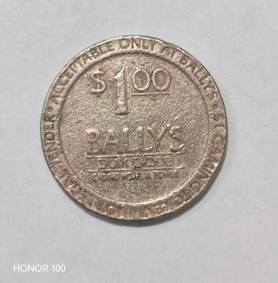 纪念章/纪念币 - 大西洋城Bally's Park Place 1美元游戏代用币介绍   这是一枚来自美国新泽西州大西洋城Bally's Park Place Casino Hotel & Tower（巴利公园广场赌场酒店）的1美元游戏代用币（Gaming Token），是大西洋城老牌赌场的经典收藏品类。- 该赌场地址“Park Place”正是经典桌游《大富翁（Monopoly）》中的知名地点，