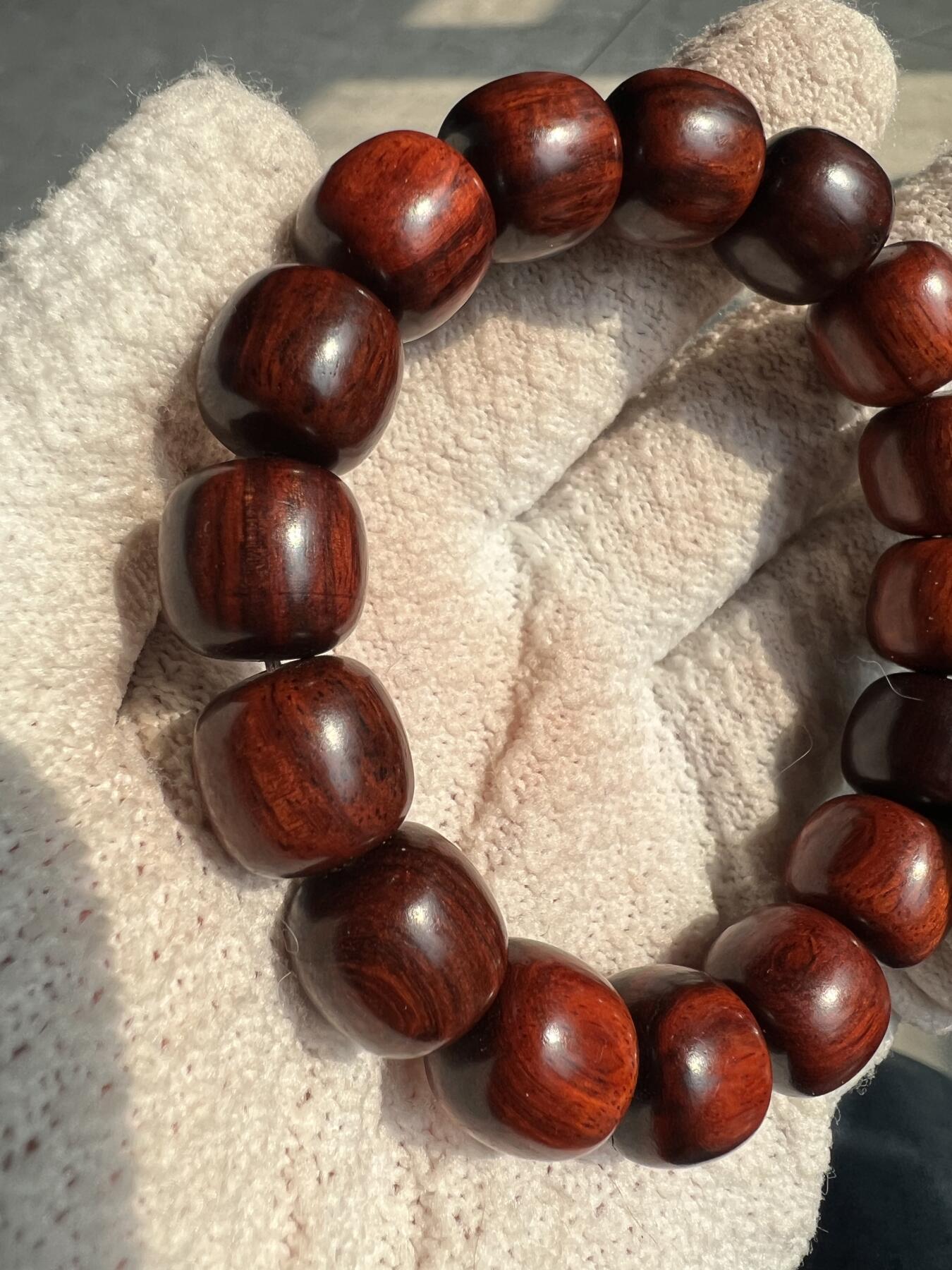 零元拍：印度小叶紫檀 老型珠 手串，13/14 妥妥的高油高密，檀香宜人