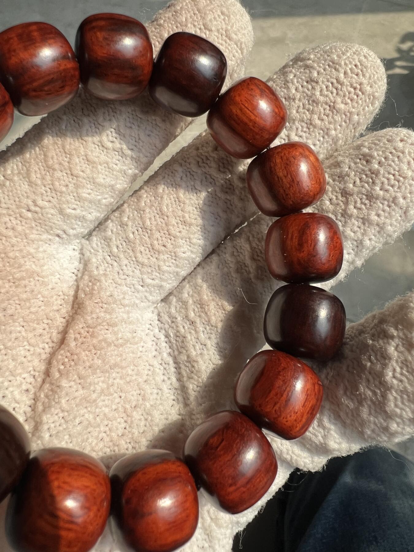 零元拍：印度小叶紫檀 老型珠 手串，13/14 妥妥的高油高密，檀香宜人