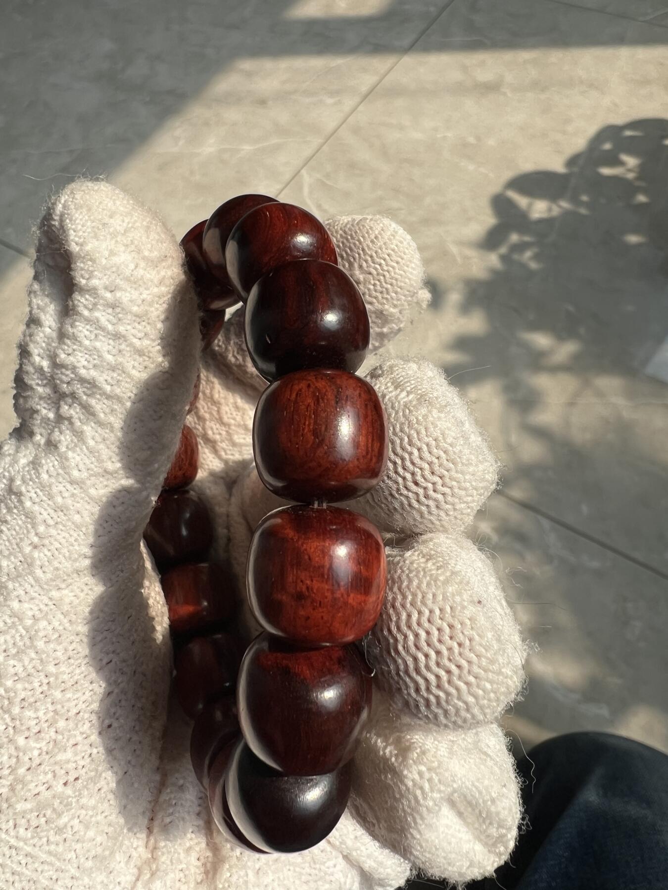 零元拍：印度小叶紫檀 老型珠 手串，13/14 妥妥的高油高密，檀香宜人