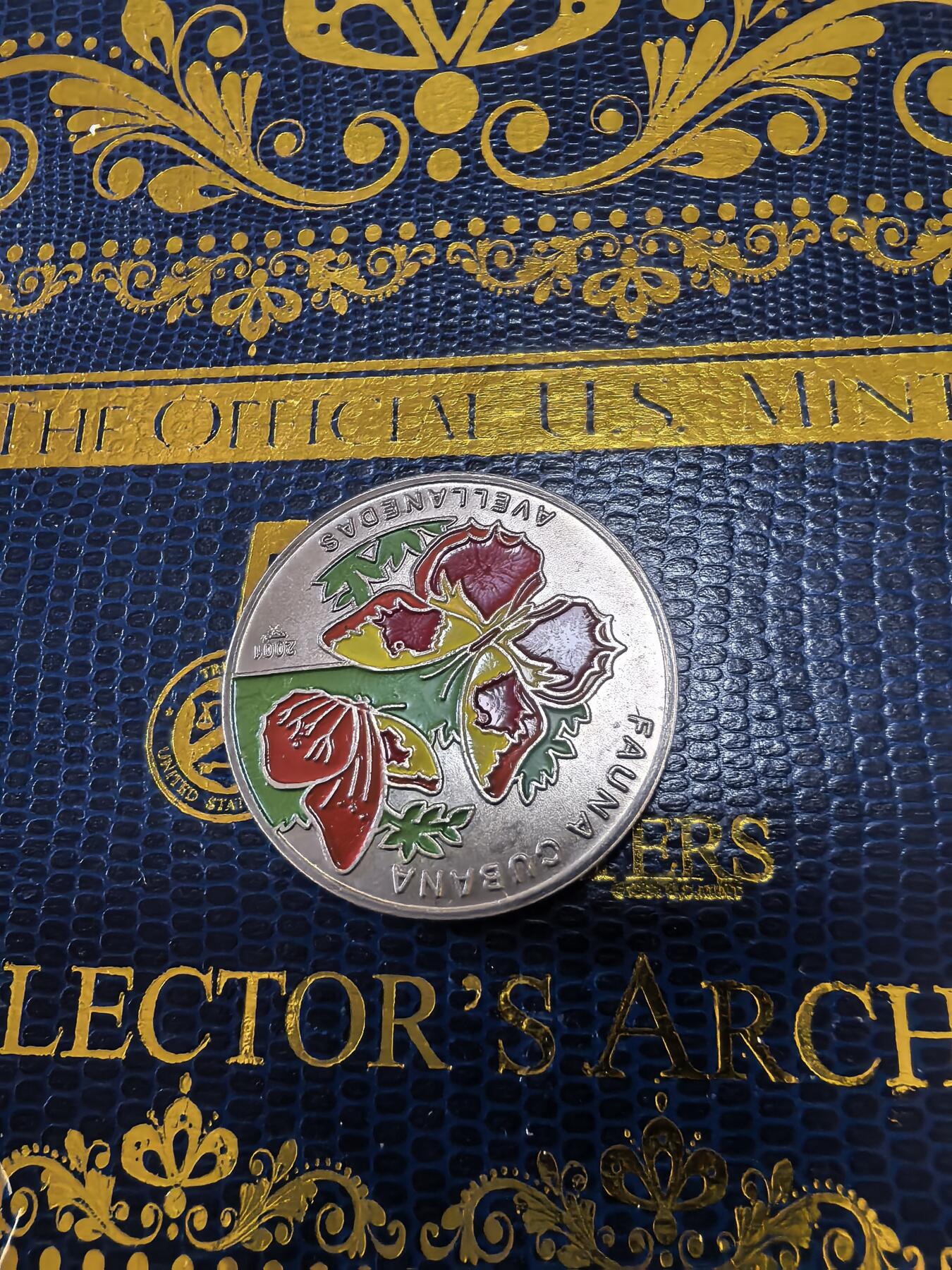 长老汇马年精选第十四场拍卖 2001古巴蝴蝶珐琅质1比索铜镍币