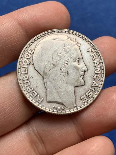 《竞宝斋》第475场 周日，周一 2场连拍 （全场包邮）欢迎送拍 - 法国1929年谷物女神20法郎银币