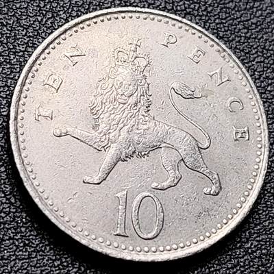 泉币菌-第217场-拍品多 请提前出价 - 英国1992年 10便士铜镍币 24.5mm 伊丽莎白二世女王 皇冠狮子