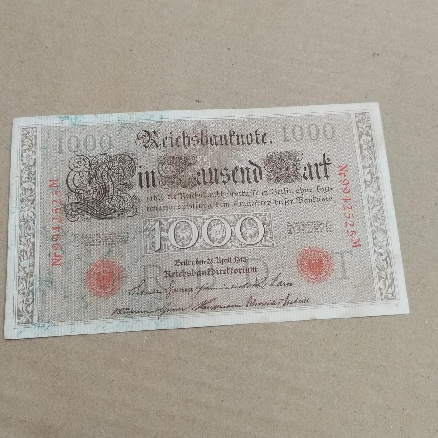 PCAI钱币  29-791  钱币小专场 德国壹千马克