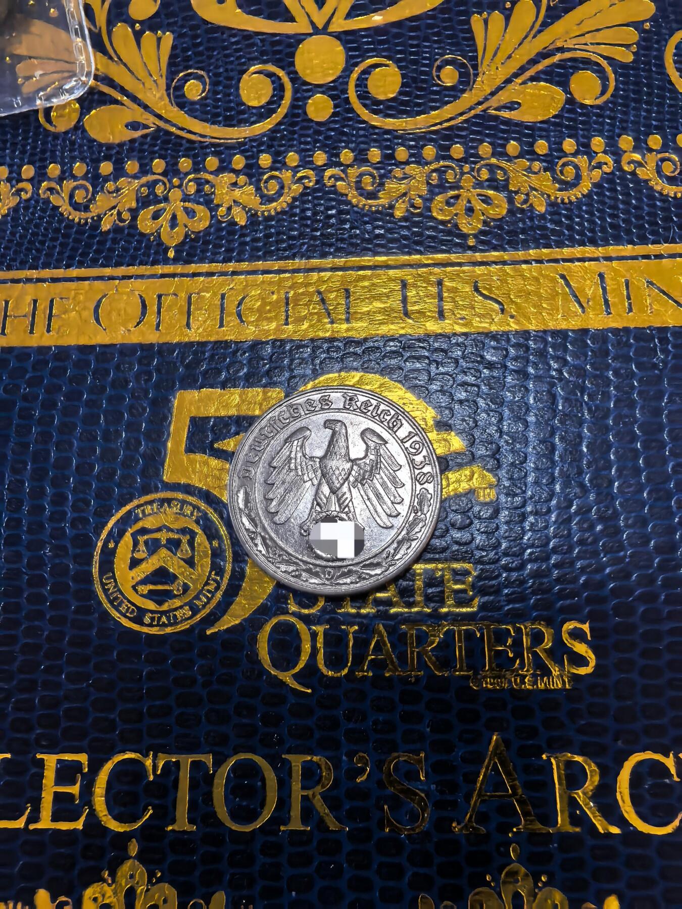 长老汇马年精选第十四场拍卖 1938D德国第三帝国50芬尼镍币，克书150美金