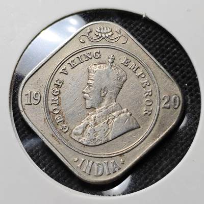 KK钱币收藏小铺  第410期 2月预留时间 周末发货 -  英属印度2安娜