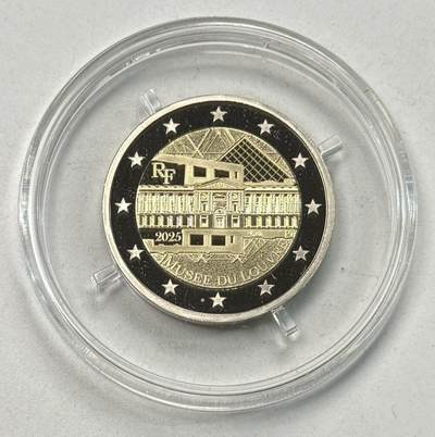 S&S Numismatic世界钱币-拍卖 第123期  - 法国2025年 巴黎卢浮宫 2欧元双色精制纪念币 盒证齐全