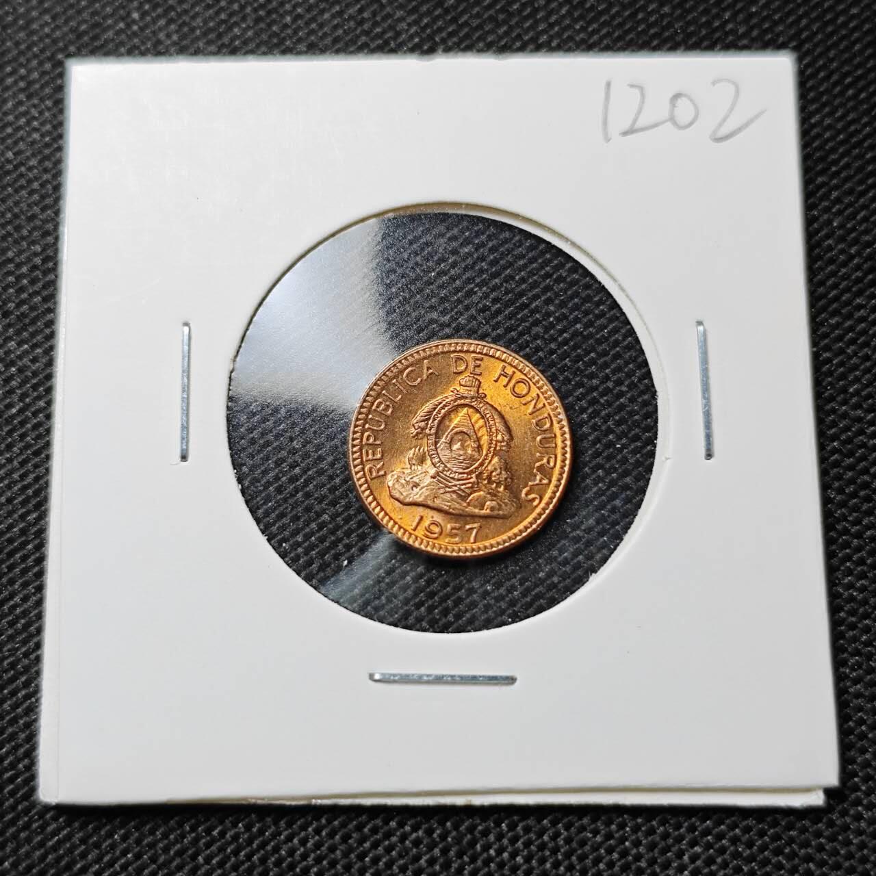 KK钱币收藏小铺  第412期 2月预留时间 周末发货 1957洪都拉斯1分好品