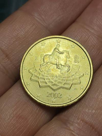 2026年第三十八场(总第二百零七场）外国好品散币场(免佣金) - 意大利🇮🇹2002年50欧分(第一版欧洲地图，首发年)