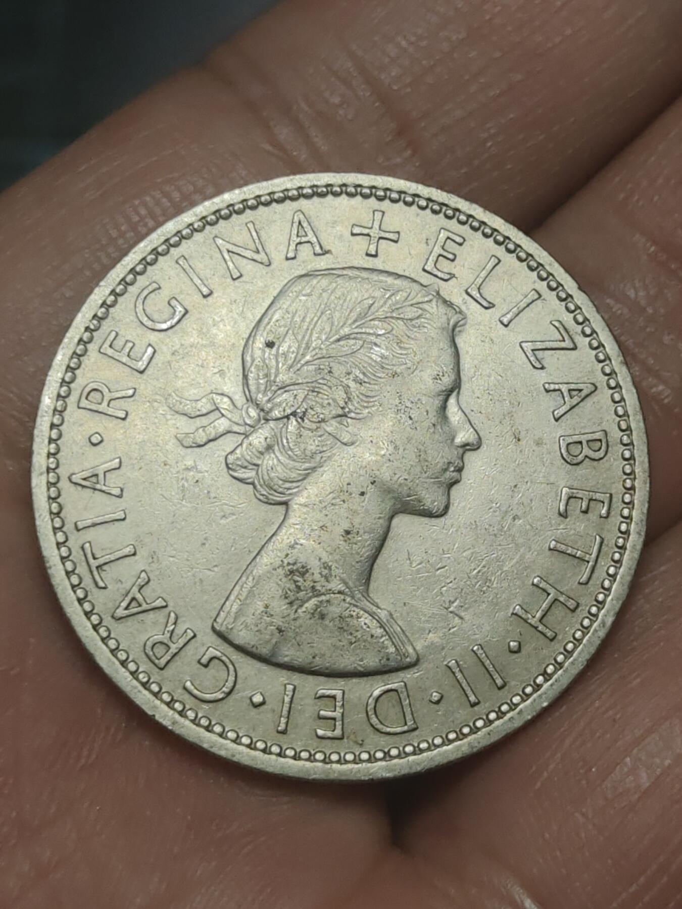 2026年第三十八场(总第二百零七场）外国好品散币场(免佣金) 稀少年份–英国🇬🇧1959年半克朗(伊丽莎白二世青年桂冠第二版，发行量最少年份)