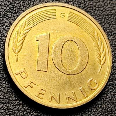 泉币菌-第217场-拍品多 请提前出价 - 联邦德国 1989年10芬尼铜币 橡树麦穗  直径21.5mm