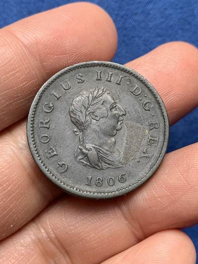 《竞宝斋》第475场 周日，周一 2场连拍 （全场包邮）欢迎送拍 - 英国1806年乔治三世半便士铜币