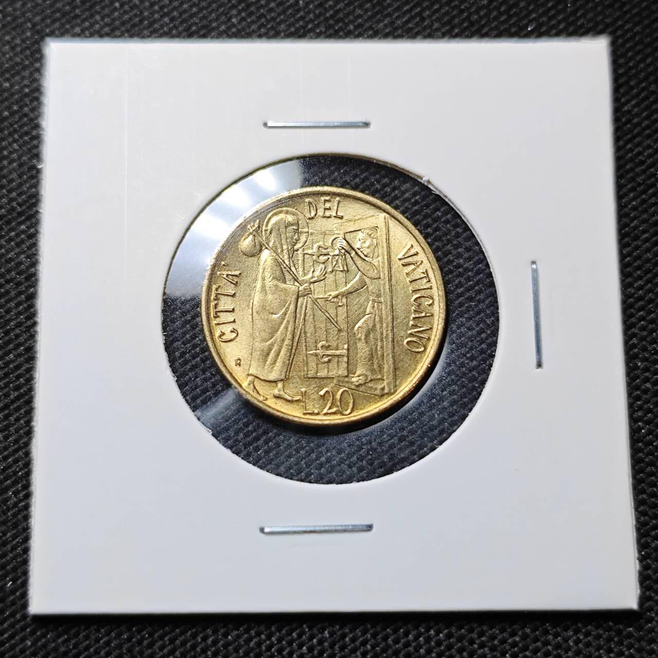 KK钱币收藏小铺  第412期 2月预留时间 周末发货 梵蒂冈20里拉 