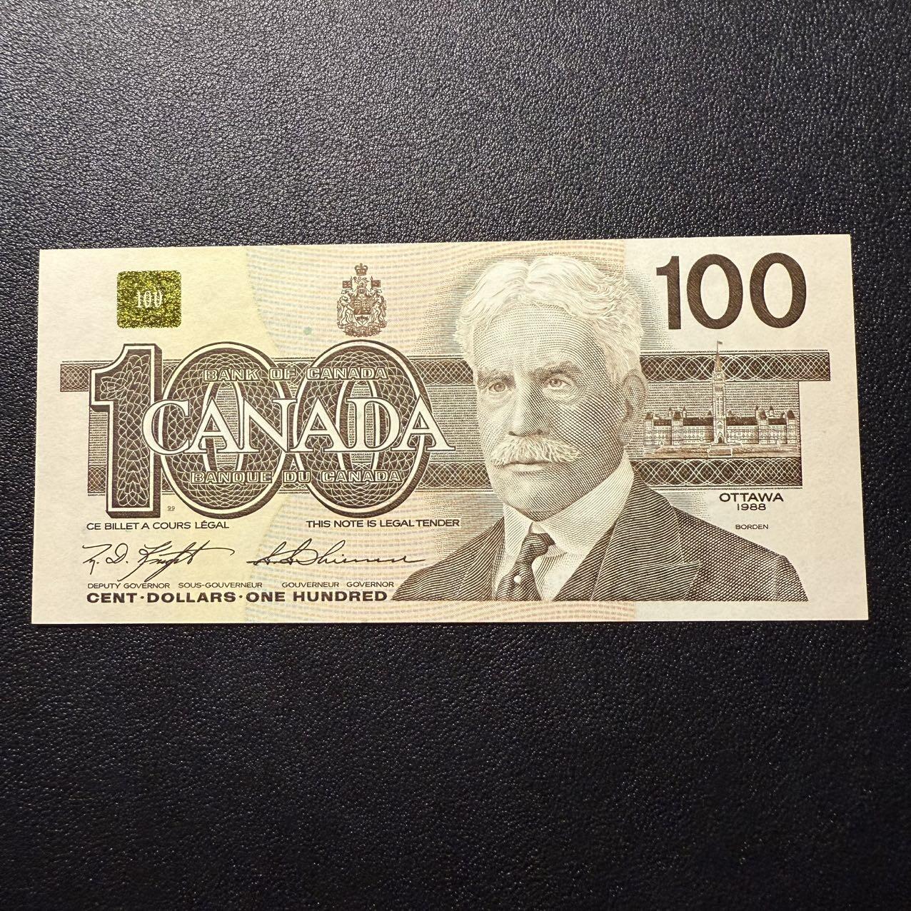 第16期 加拿大 1988年 100元 全新unc