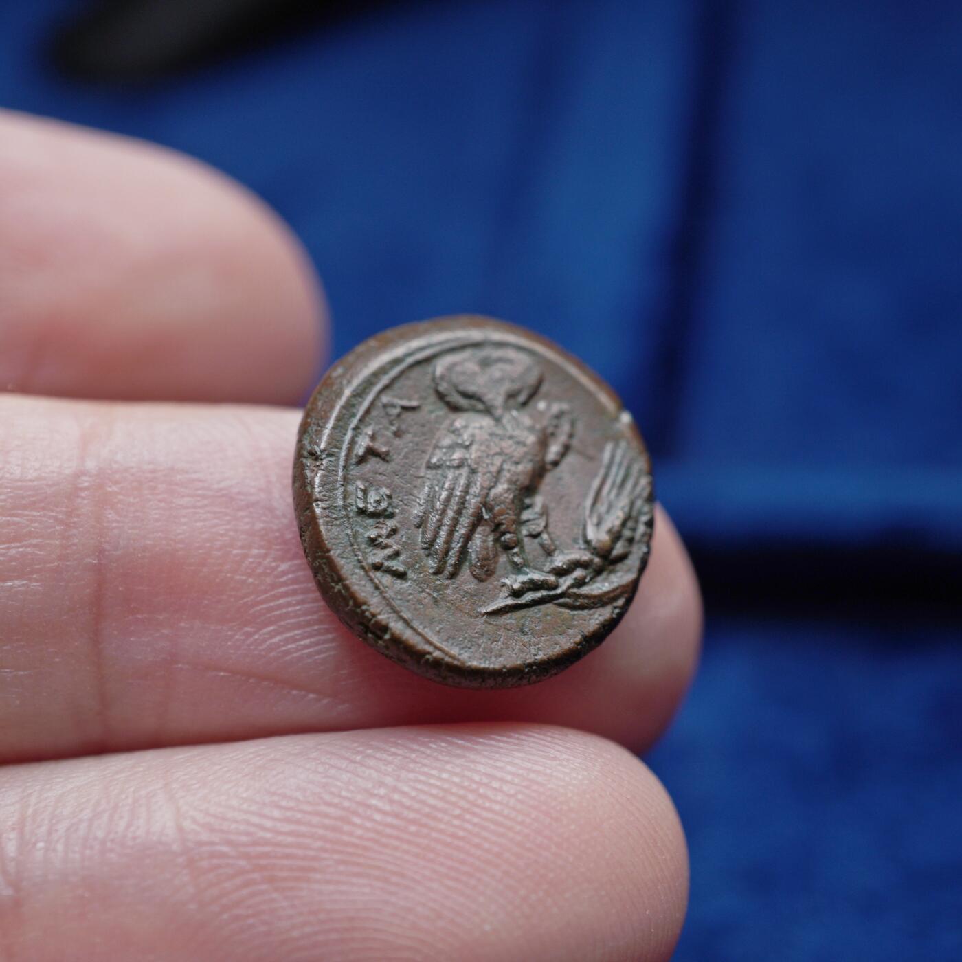 琋语集藏2026年04月欧洲古典打制币拍卖 古希腊卢卡尼亚地区-雅典娜与猫头鹰铜币