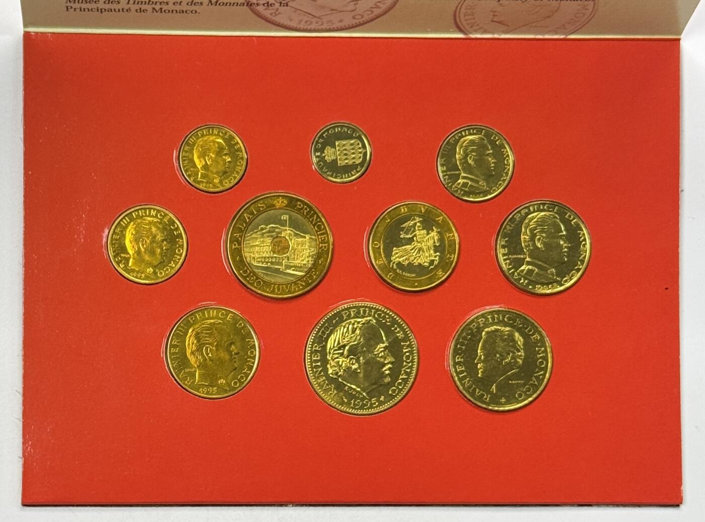 S&S Numismatic世界钱币-拍卖 第123期  摩纳哥1995年 最后的摩纳哥法郎 10枚关门套币 官方卡币