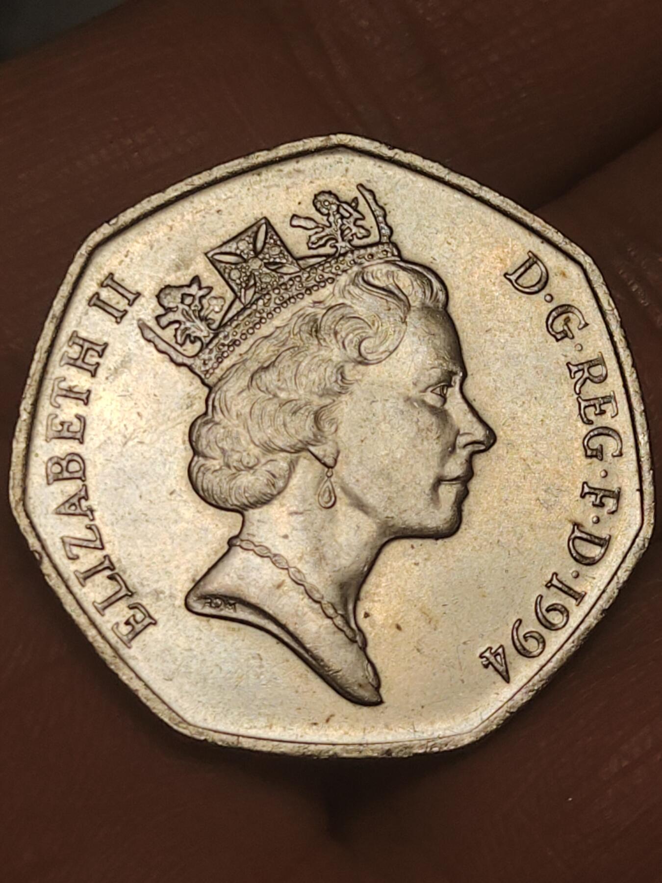 2026年第三十八场(总第二百零七场）外国好品散币场(免佣金) 英国🇬🇧1994单年份50便士(诺曼底登陆50周年纪念币)