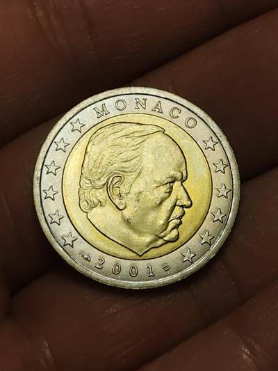 2026年第三十八场(总第二百零七场）外国好品散币场(免佣金) - 摩纳哥🇲🇨2001年2欧元(第一版欧洲地图，首发年)