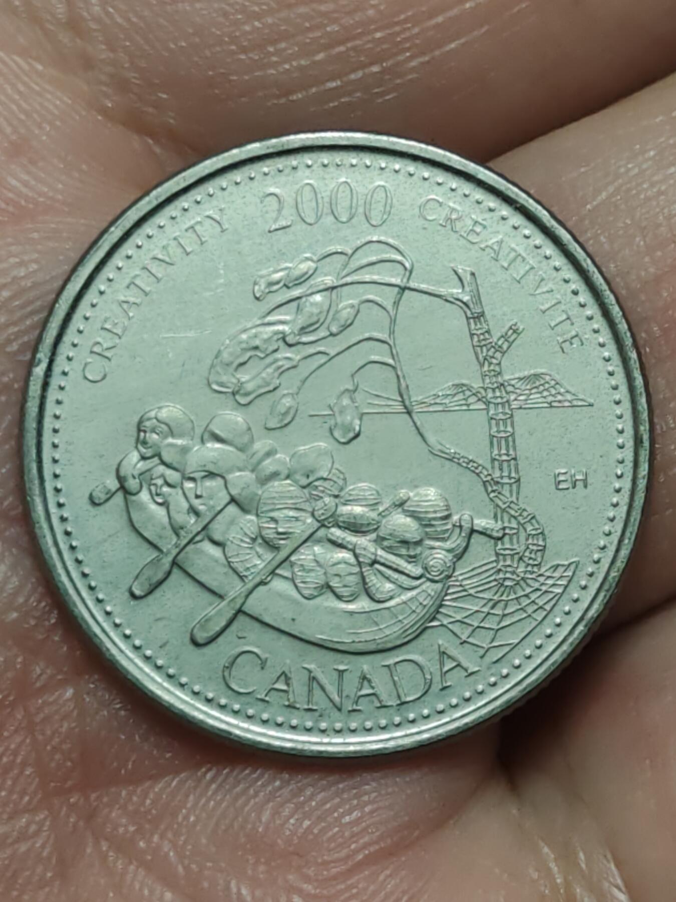 2026年第三十八场(总第二百零七场）外国好品散币场(免佣金) 加拿大🇨🇦2000单年份25分(千禧年纪念币，创造力主题)