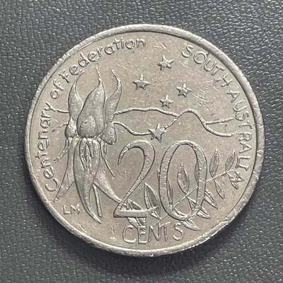 回流0406 -  澳大利亚2001年20分 联邦百年纪念币 南澳州版