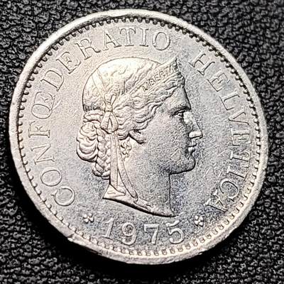 泉币菌-第217场-拍品多 请提前出价 - 瑞士1975年10生丁 自由女神 铜镍币 19.15mm