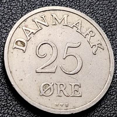 泉币菌-第217场-拍品多 请提前出价 - 丹麦 1951年 25欧尔 镍币 23MM 