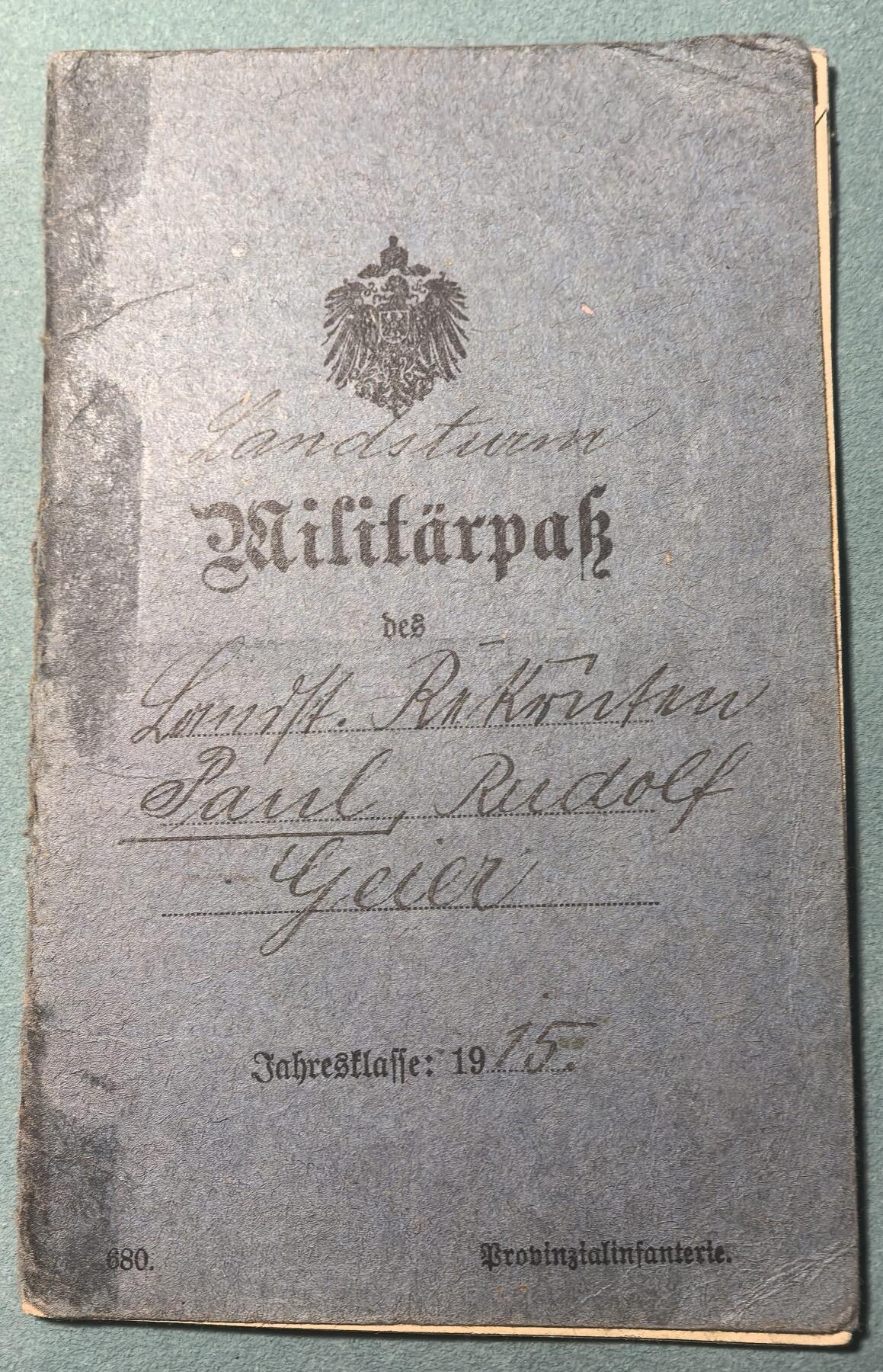 盛世勋华——号角文化勋章邮票专场拍卖第311期 德国（一战）本土卫队军人证 属于一名医护兵
