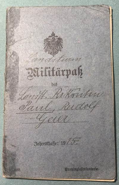 盛世勋华——号角文化勋章邮票专场拍卖第311期 - 德国（一战）本土卫队军人证 属于一名医护兵