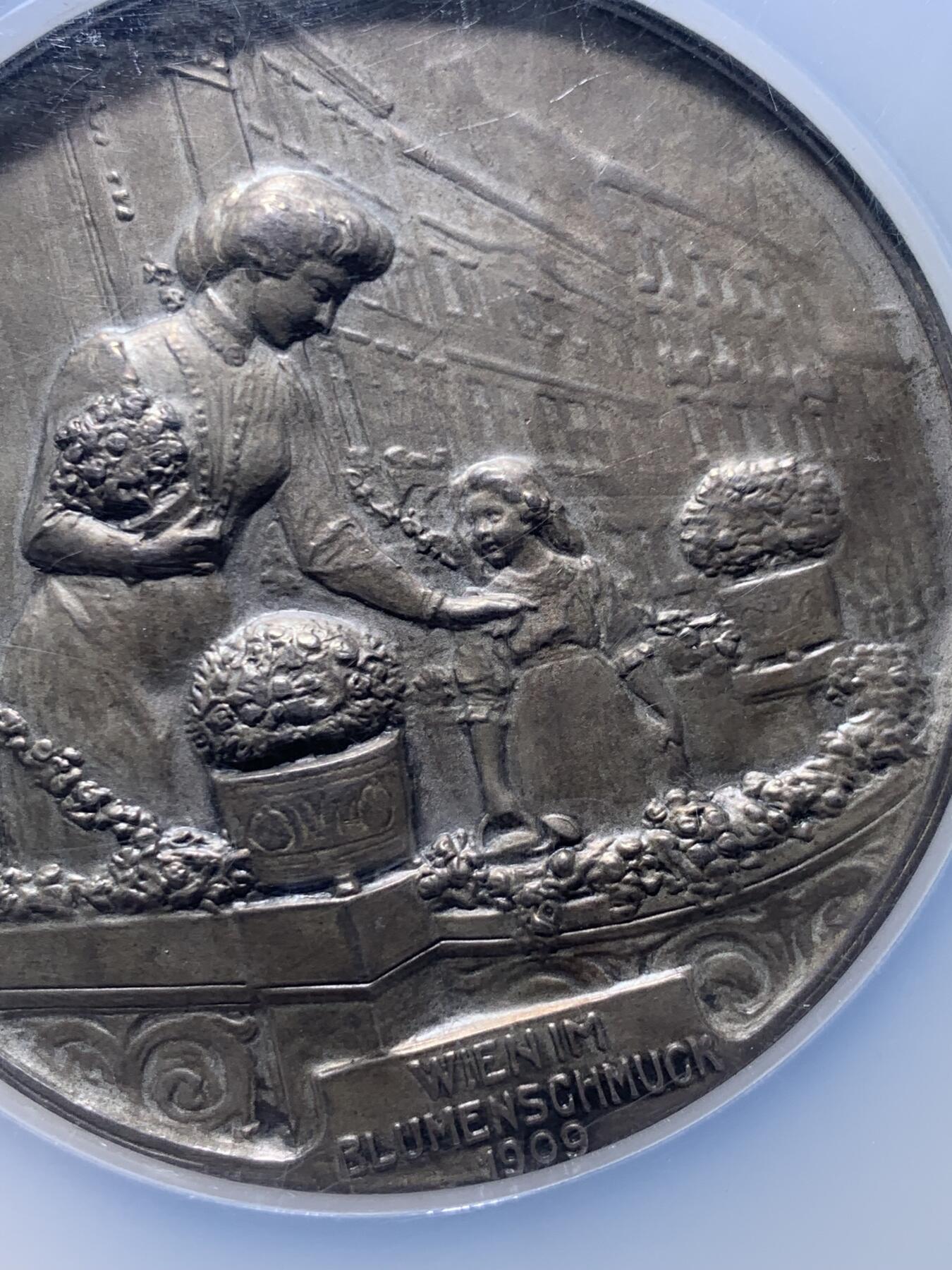 《竞宝斋》第475场 周日，周一 2场连拍 （全场包邮）欢迎送拍 NGC MS64 奥地利维也纳市长卡尔·吕格尔博士纪念银章 加大加厚盒