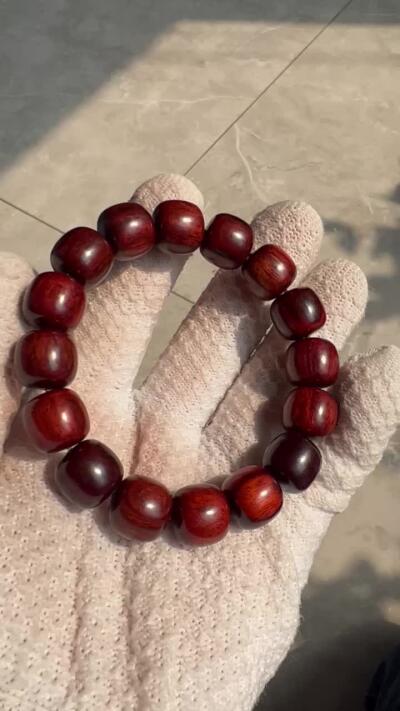 零元拍：印度小叶紫檀 老型珠 手串，13/14 妥妥的高油高密，檀香宜人