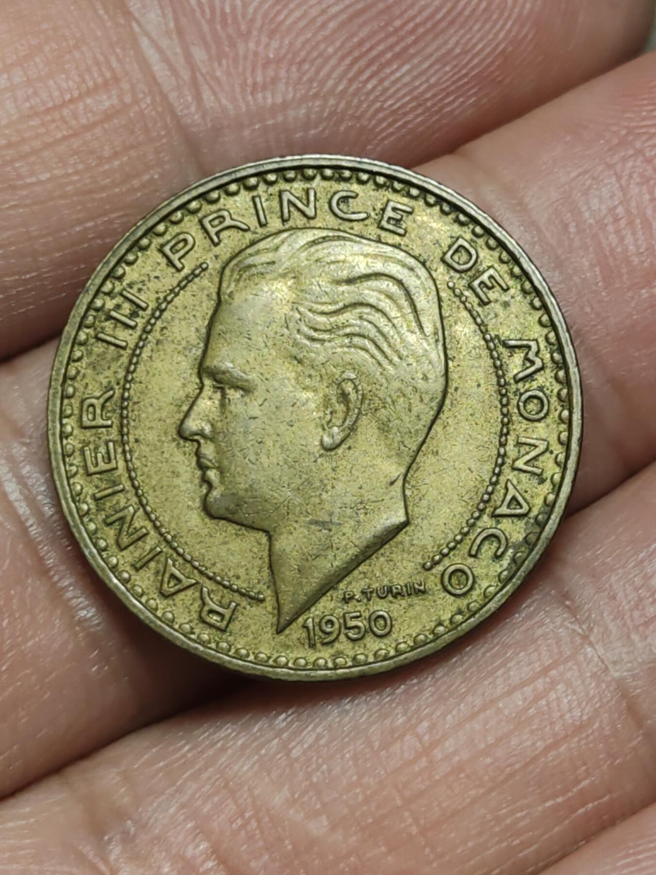 2026年第三十八场(总第二百零七场）外国好品散币场(免佣金) 摩纳哥🇲🇨1950年20法郎(兰尼埃三世第一套，首发年仅发行2年)