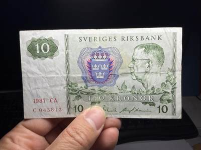 2026年集古藏今外币拍卖第三期-第10场—（总第320拍-纸币专场），本期拍完结算一次，发货时间2-3天，休息几天后继续新的一期拍卖。 - 1987年瑞典10克朗
