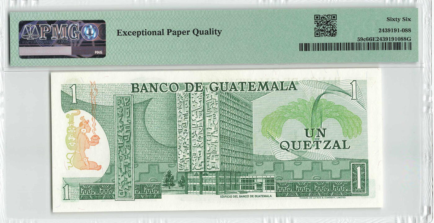 小福收藏拍卖第204期 评级币精选场 本期有 荷兰经典AA冠拿杯子的蛇 叙利亚世遗帕尔米拉古城豹子号冠军分 法国红衣主教冠军分 意大利经典达芬奇   白俄罗斯 "Millennium" 纪念版AA冠全同千位号全套  南斯拉夫铁托未发行版 美国 墨西哥 越南 法属印度支那等多国精美高分珍稀老钞精品纸币 危地马拉 1982年 1格查尔 少见早期版本 双尾 PMG66 EPQ 季军分