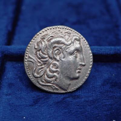 琋语集藏2026年04月欧洲古典打制币拍卖 - 古希腊色雷斯王国-亚历山大大帝公羊角4德银币