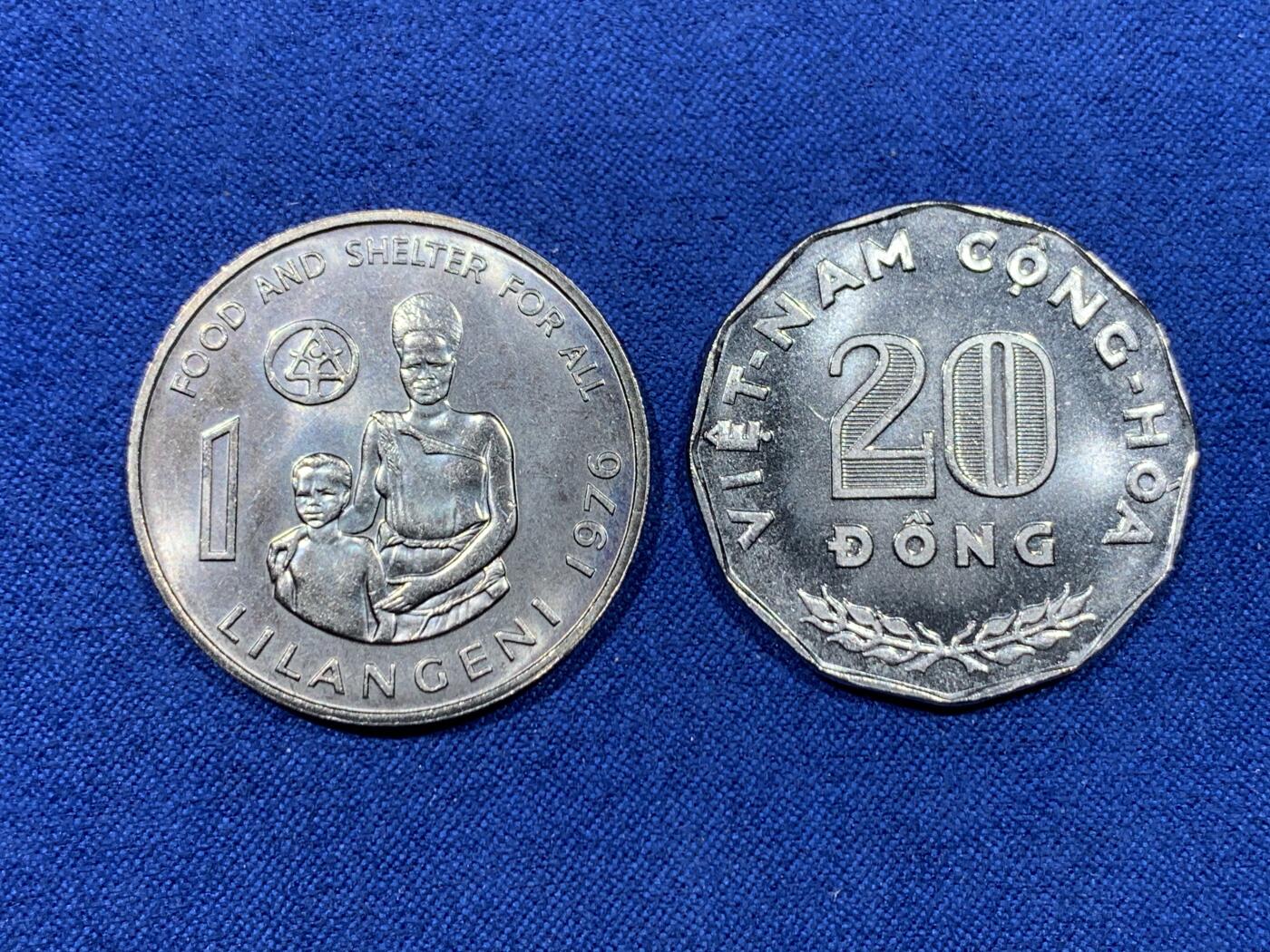 《竞宝斋》第475场 周日，周一 2场连拍 （全场包邮）欢迎送拍 两枚一组 越南斯威士兰FAO纪念币 好品