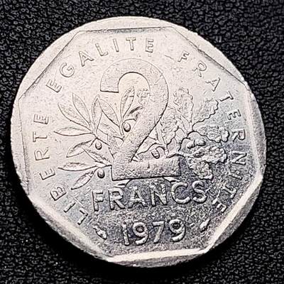 泉币菌-第217场-拍品多 请提前出价 - 法国早期（1979年）2法郎镍币 26mm 播种女神 入欧前 末版 绝版币